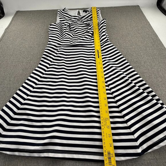 The Limited Striped Fit & Flare Dress Navy White Medium Cocktail, Casual, Event - Picture 5 of 12